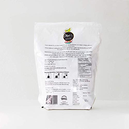 Olinda Orange Pekoe Black Tea Catering Pack, 1100 Round Caffeinated Tea Bags Per Pouch, 2200 Caffeinated Tea Bags