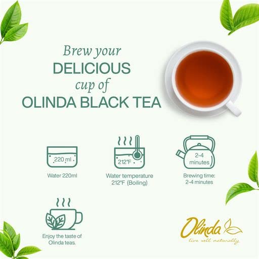 Olinda Herbal Saffron Ceylon Black Cinnamon Tea | Caffeinated Tea Bags, Brew Hot or Cold, 28 Tea Bags - Pack of 6