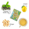 Organic Ginger Lime Green Tea (28 Tea Bags) Pack with Ingredients
